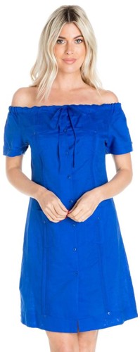 Guayabera  off shoulder Dress with  Drawstring . For Ladies